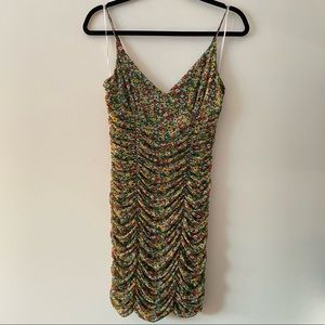 Urban Outfitters Ruched Mesh Mini Dress